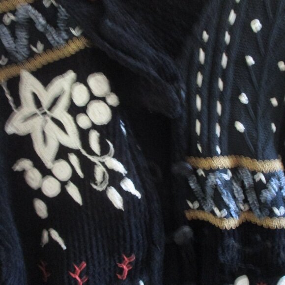 Sandy Starkman mixed artsy Knit Cardigan Sweater black - Picture 4 of 5